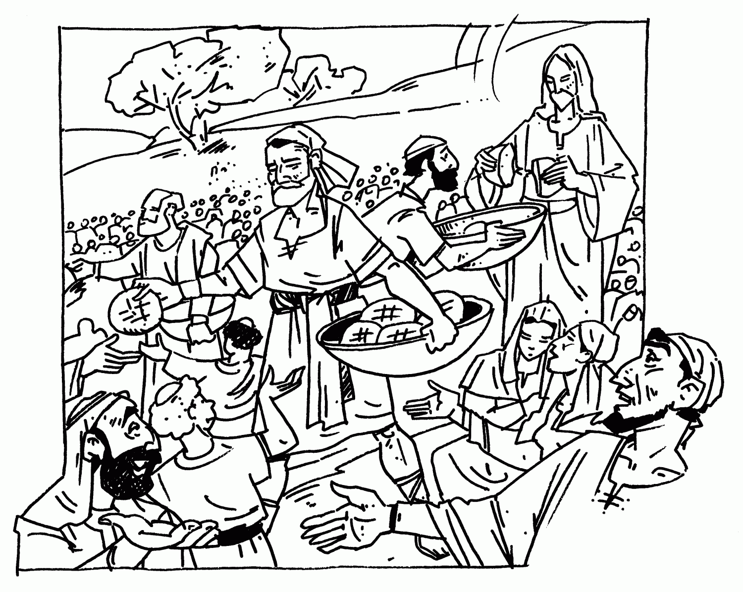 clipart of jesus feeding the five thousand - photo #50