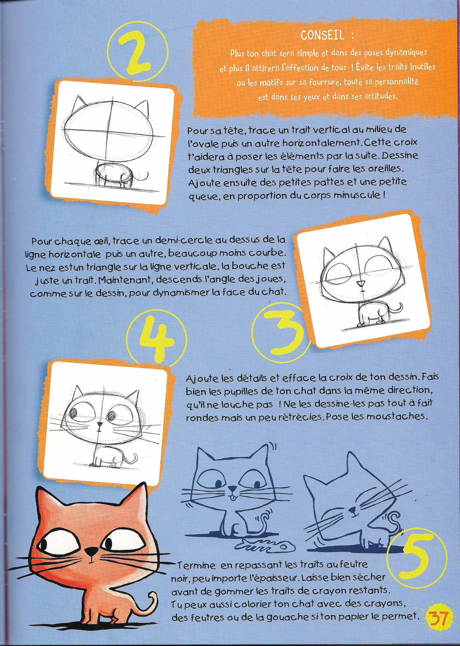 dessiner un chat manga 1 et