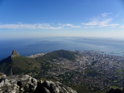 Le Cap, Lion's Head, Signal Hill, Robben Island - point de vue depuis Table Mountain
